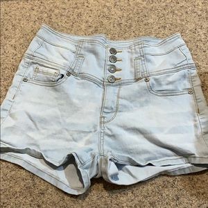 high waisted jean shorts